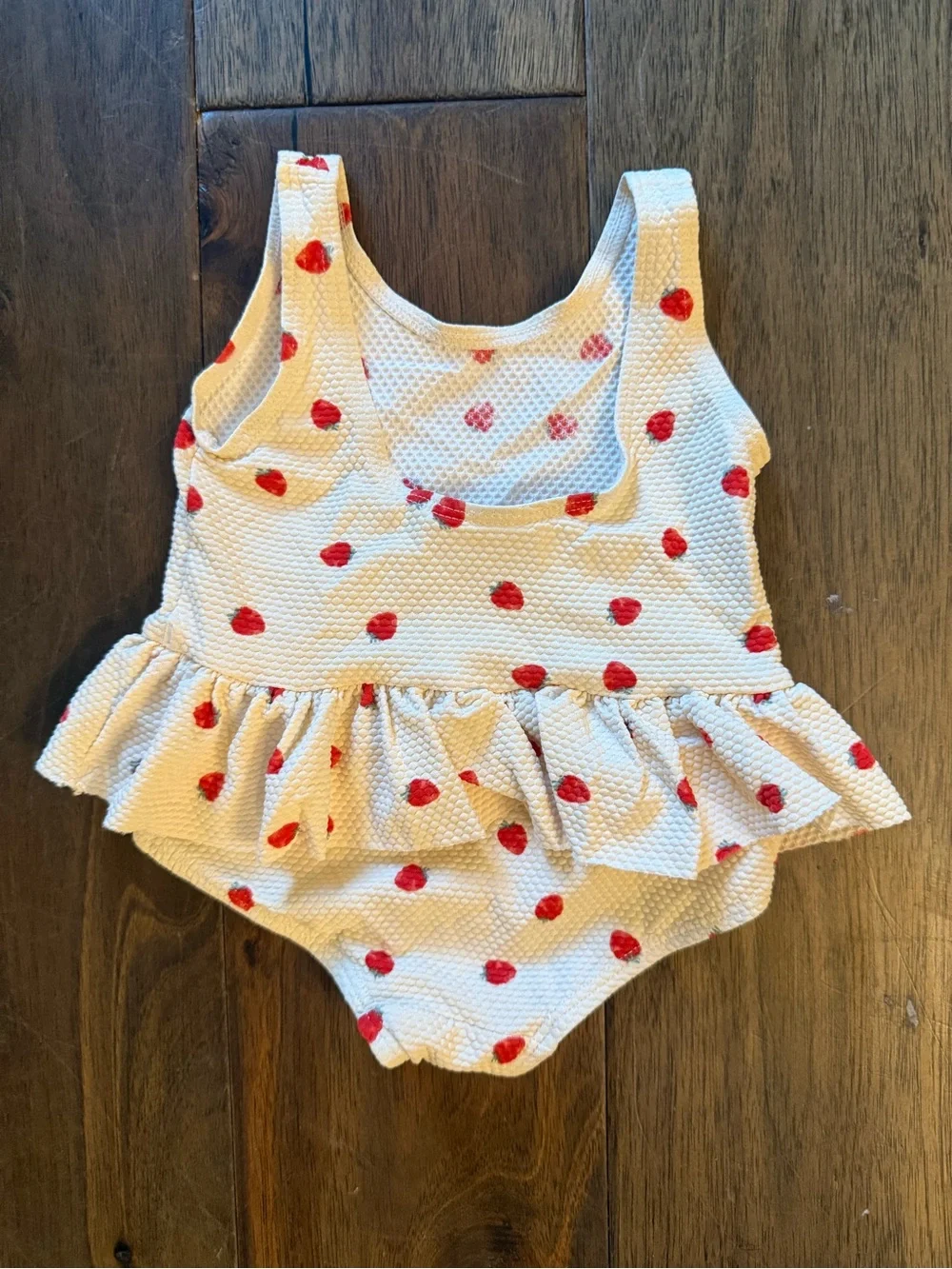 H&M White One-Piece Swimsuit with Red Strawberry Dots